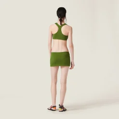 Pistachio Green Nylon Miniskirt | Miu Miu