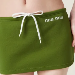 Pistachio Green Nylon Miniskirt | Miu Miu