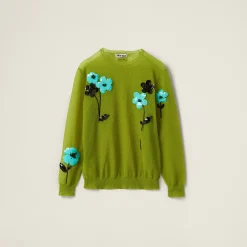 Pistachio Green Nylon Sweater | Miu Miu