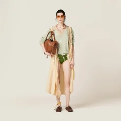 Pistachio Green Nylon Swimsuit | Miu Miu