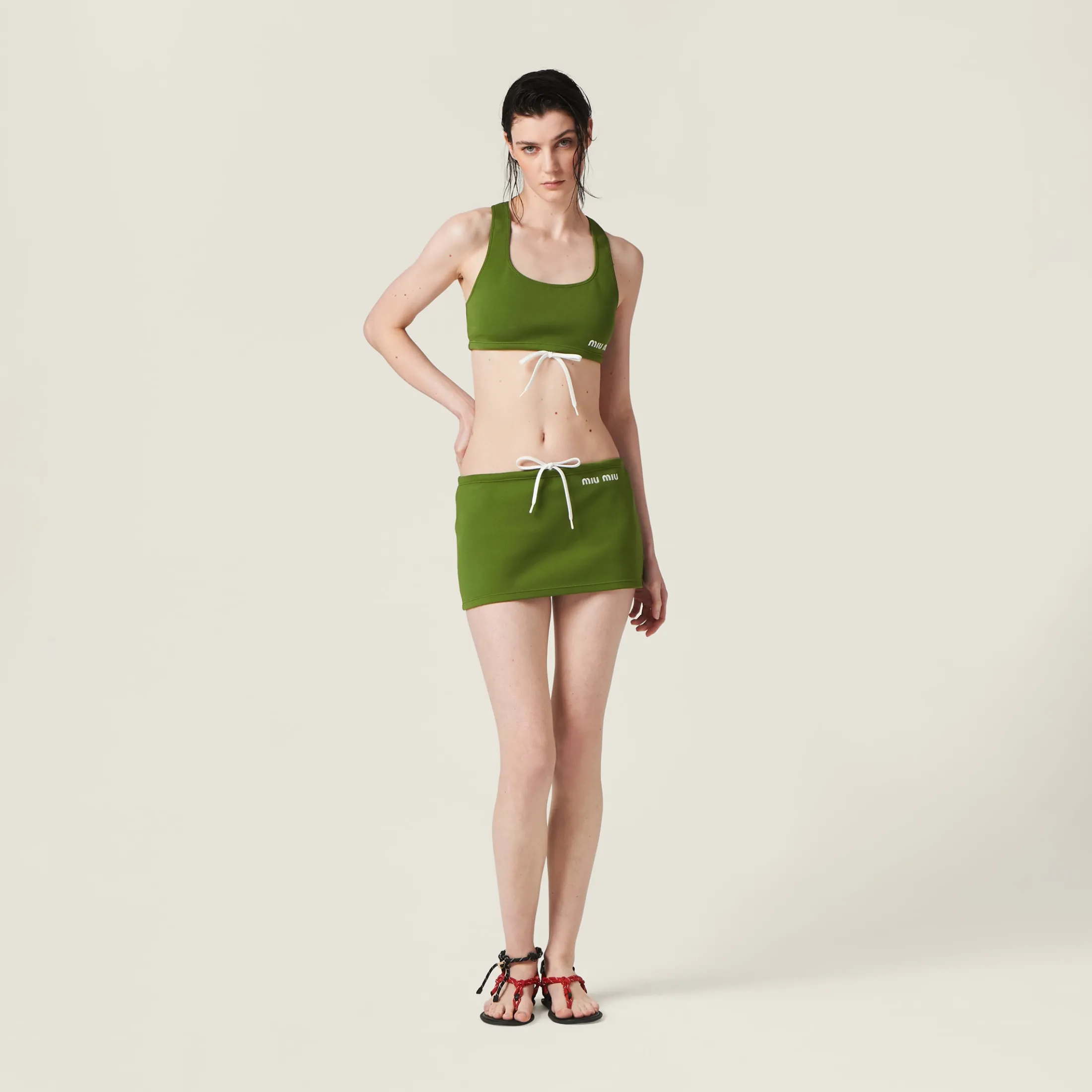 Pistachio Green Nylon Top | Miu Miu