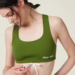 Pistachio Green Nylon Top | Miu Miu