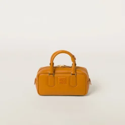 Pomegranate Yellow Arcadie Leather Bag | Miu Miu