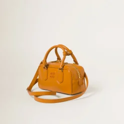 Pomegranate Yellow Arcadie Leather Bag | Miu Miu