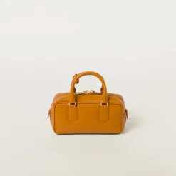 Pomegranate Yellow Arcadie Leather Bag | Miu Miu