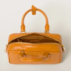 Pomegranate Yellow Arcadie Leather Bag | Miu Miu