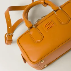 Pomegranate Yellow Arcadie Leather Bag | Miu Miu