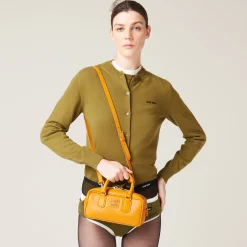 Pomegranate Yellow Arcadie Leather Bag | Miu Miu