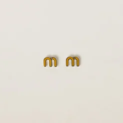 Pomegranate Yellow Enameled Metal Earrings | Miu Miu