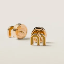 Pomegranate Yellow Enameled Metal Earrings | Miu Miu