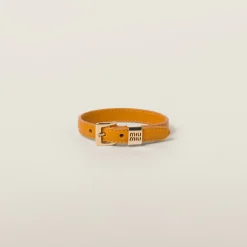 Pomegranate Yellow Leather Bracelet | Miu Miu