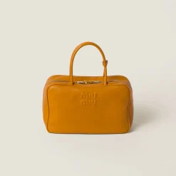 Pomegranate Yellow Leather Top-handle Bag | Miu Miu