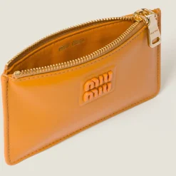 Pomegranate Yellow Leather Envelope Wallet | Miu Miu