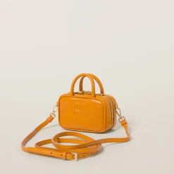 Pomegranate Yellow Leather Micro Bag | Miu Miu