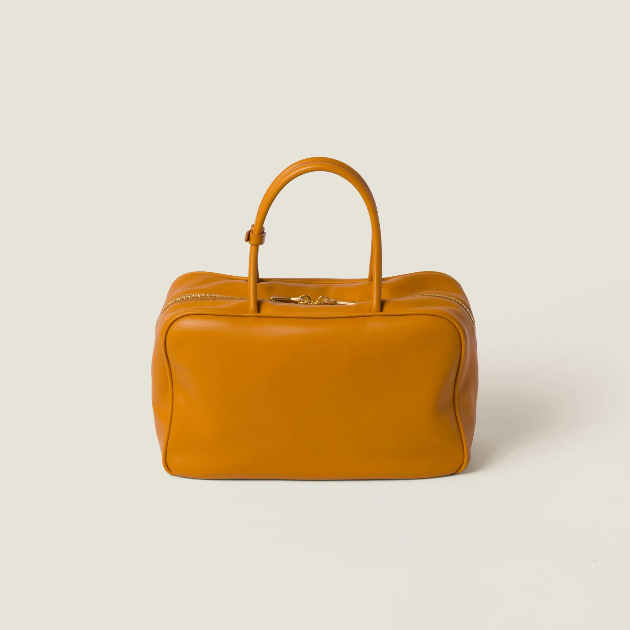 Pomegranate Yellow Leather Top-handle Bag | Miu Miu
