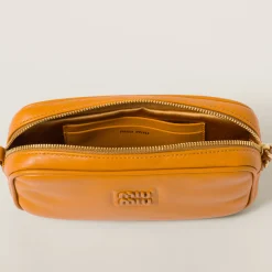 Pomegranate Yellow Leather Pouch | Miu Miu