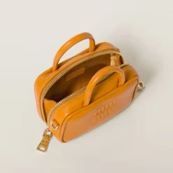Pomegranate Yellow Leather Micro Bag | Miu Miu
