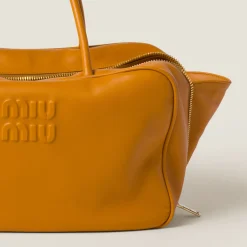 Pomegranate Yellow Leather Top-handle Bag | Miu Miu