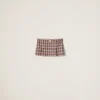 Pomegranate Yellow/red Check Miniskirt | Miu Miu
