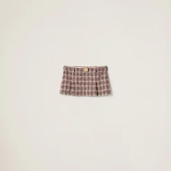Pomegranate Yellow/red Check Miniskirt | Miu Miu
