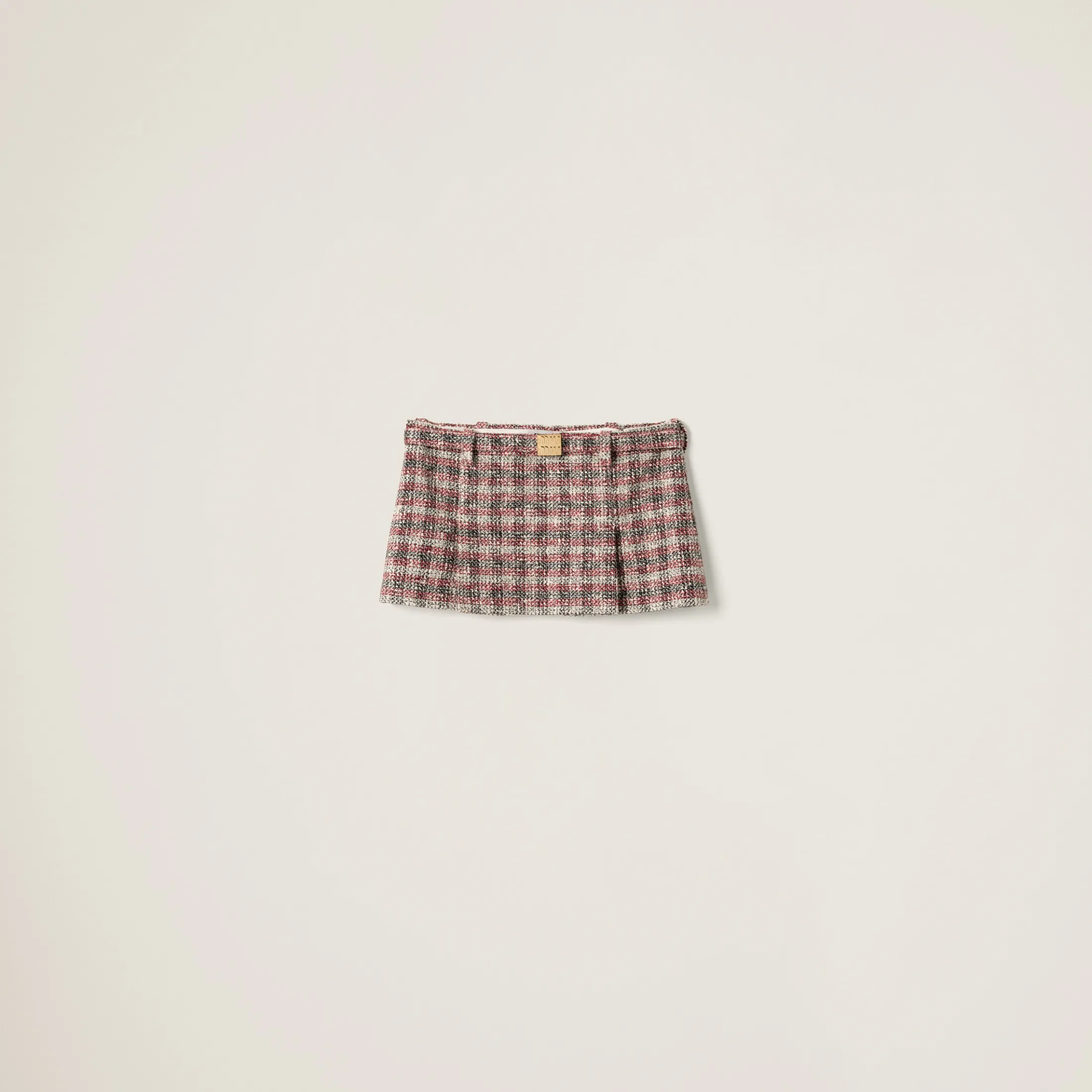 Pomegranate Yellow/red Check Miniskirt | Miu Miu