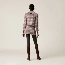 Pomegranate Yellow/red Check Miniskirt | Miu Miu