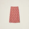 Pomegranate Yellow/red Floral Print Crepe De Chine Skirt | Miu Miu