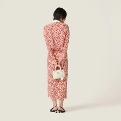 Pomegranate Yellow/red Floral Print Crepe De Chine Shirt | Miu Miu