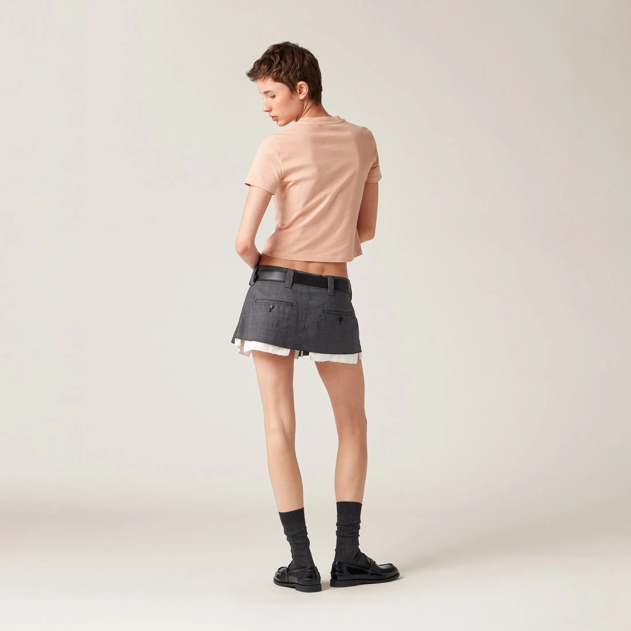 Powder Pink Cotton T-shirt | Miu Miu