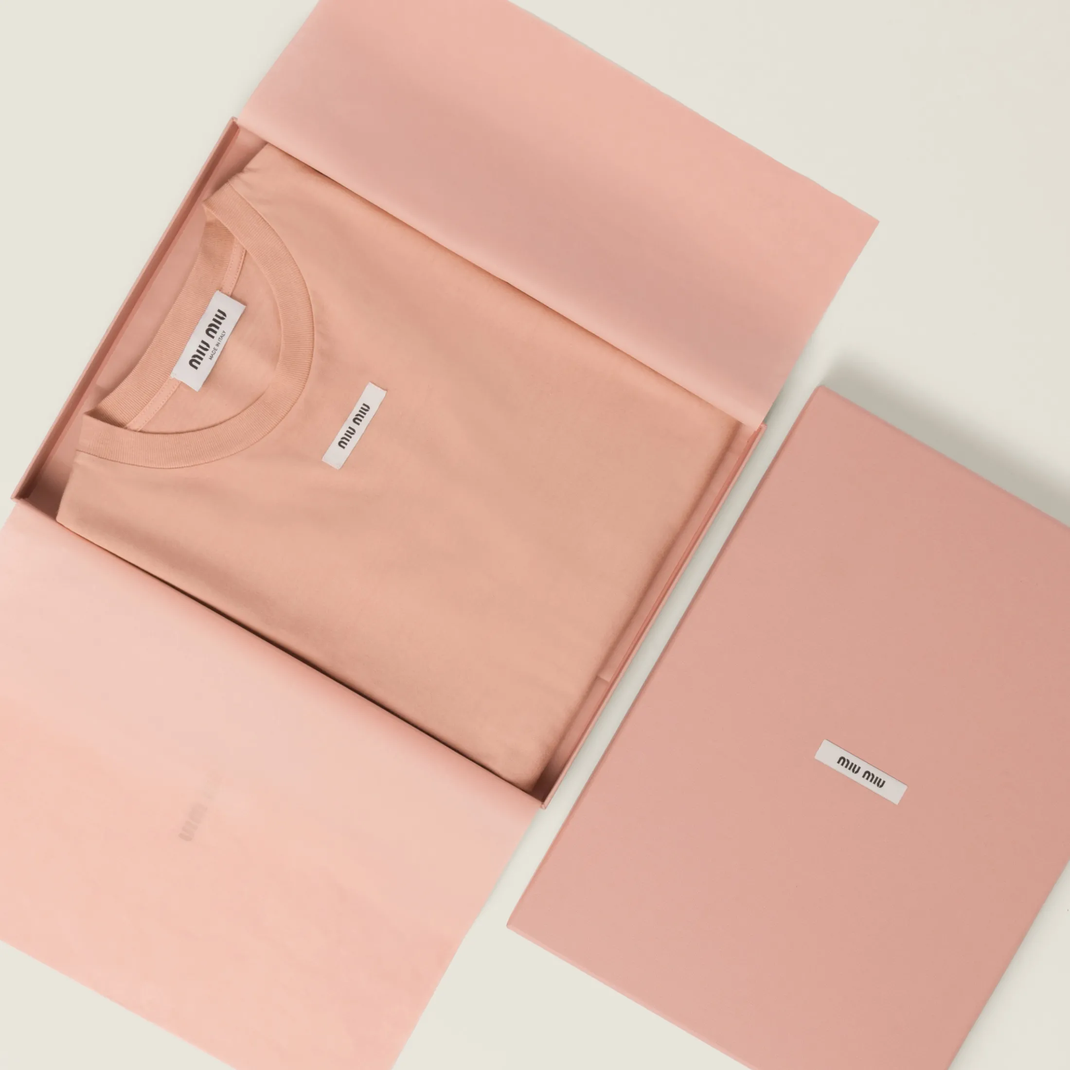Powder Pink Cotton T-shirt | Miu Miu