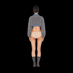 Powder Pink Jersey Panty With Logo | Miu Miu