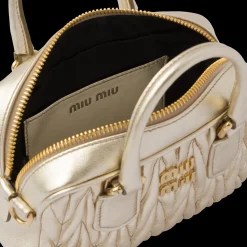 Pyrite Arcadie Matelassé Nappa Leather Mini-bag | Miu Miu