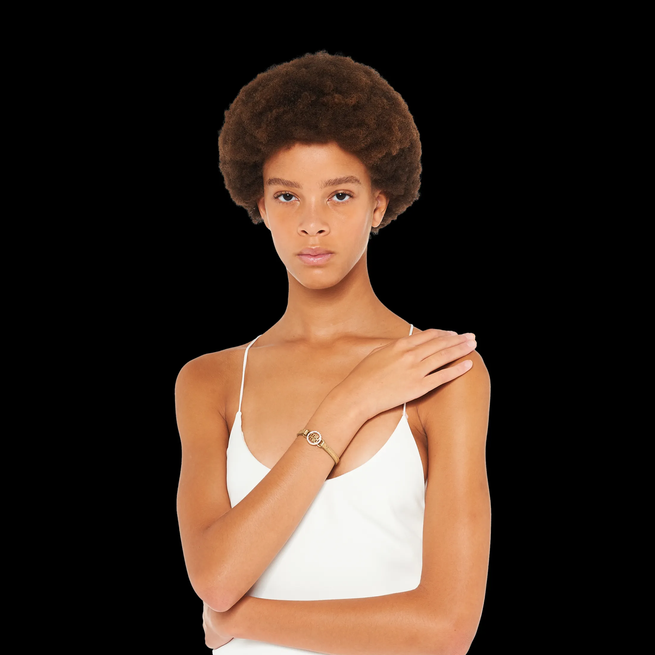 Pyrite Madras Leather Bracelet | Miu Miu