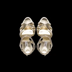 Pyrite Metallic Leather Sandals | Miu Miu