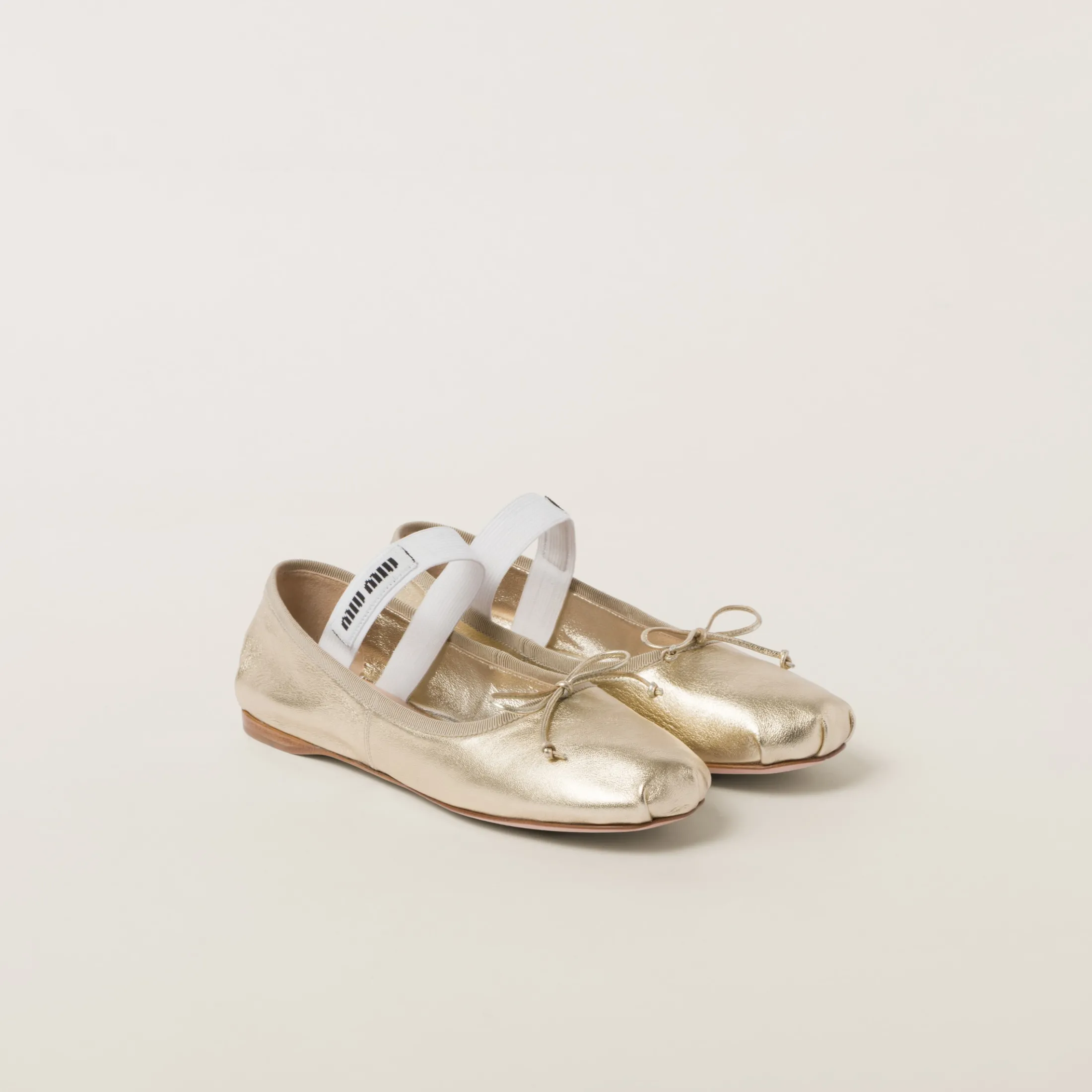 Pyrite Mordoré Nappa Leather Ballerinas | Miu Miu