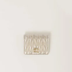 Pyrite Small Matelassé Nappa Leather Wallet | Miu Miu