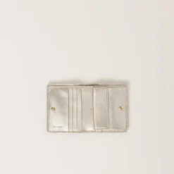 Pyrite Small Matelassé Nappa Leather Wallet | Miu Miu