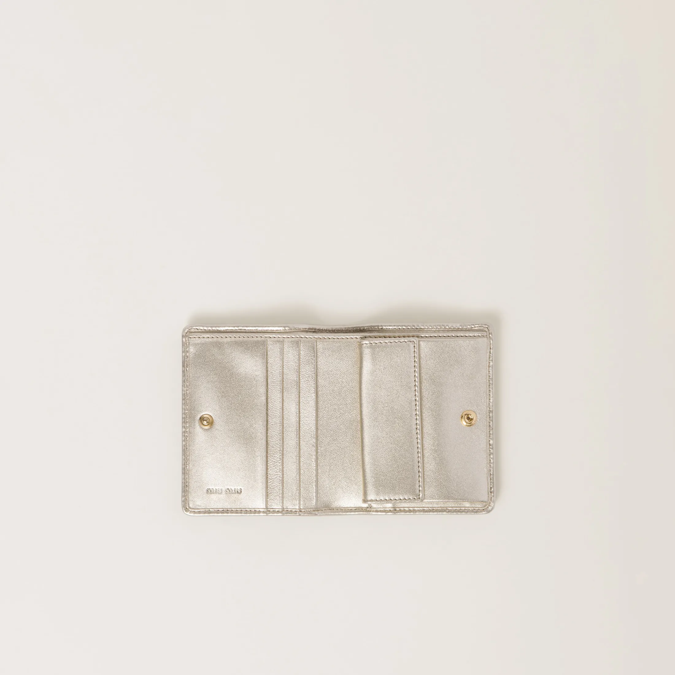 Pyrite Small Matelassé Nappa Leather Wallet | Miu Miu