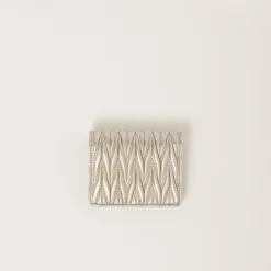 Pyrite Small Matelassé Nappa Leather Wallet | Miu Miu