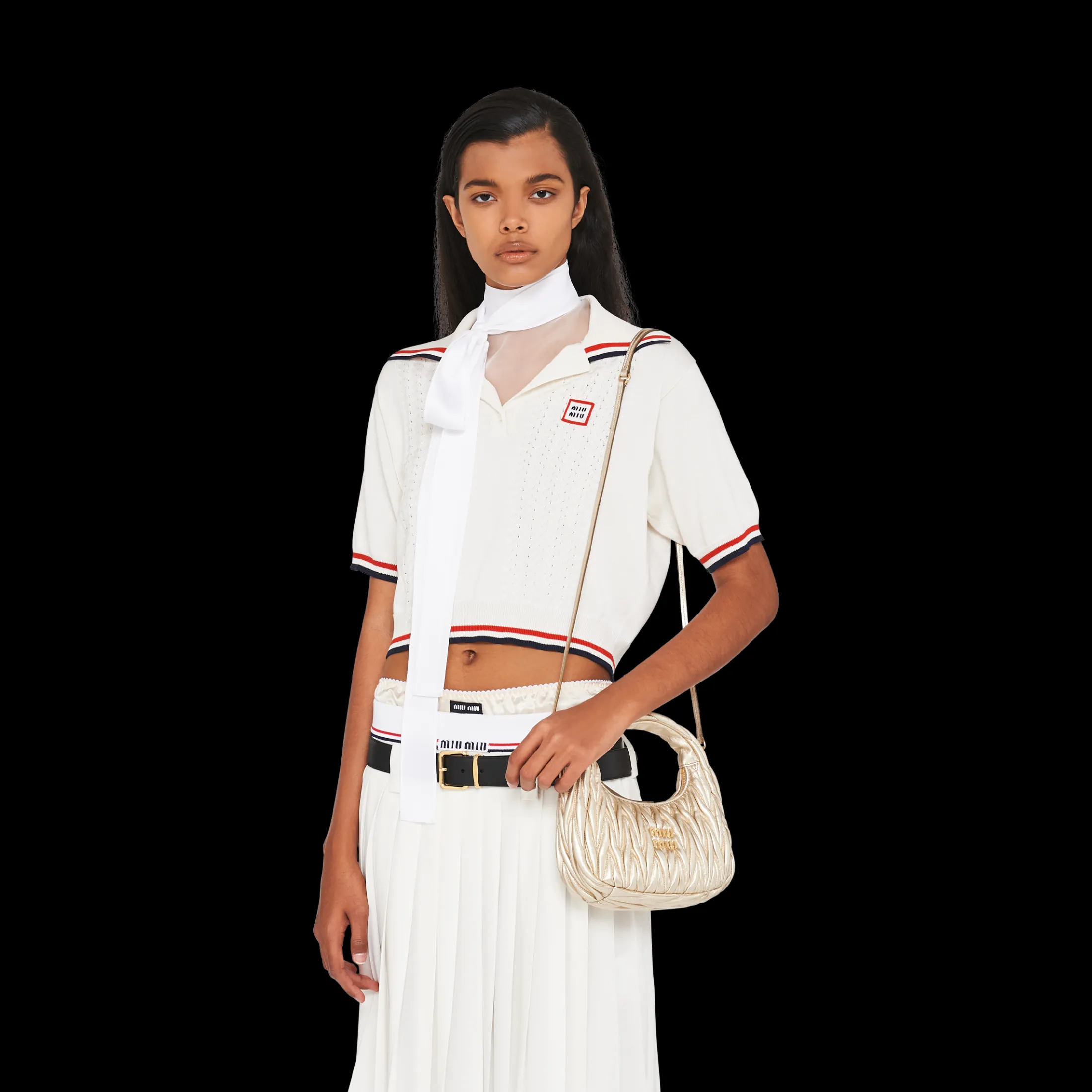 Pyrite Wander Matelassé Nappa Leather Hobo Bag | Miu Miu