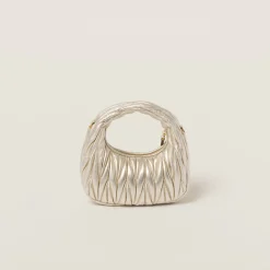 Pyrite Wander Matelassé Nappa Leather Hobo Mini-bag | Miu Miu