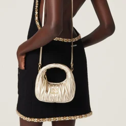 Pyrite Wander Matelassé Nappa Leather Hobo Mini-bag | Miu Miu