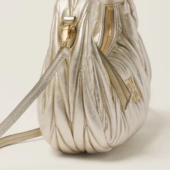 Pyrite Wander Matelassé Nappa Leather Hobo Mini-bag | Miu Miu