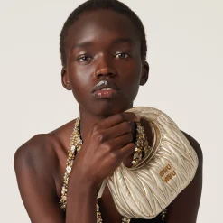 Pyrite Wander Matelassé Nappa Leather Hobo Mini-bag | Miu Miu