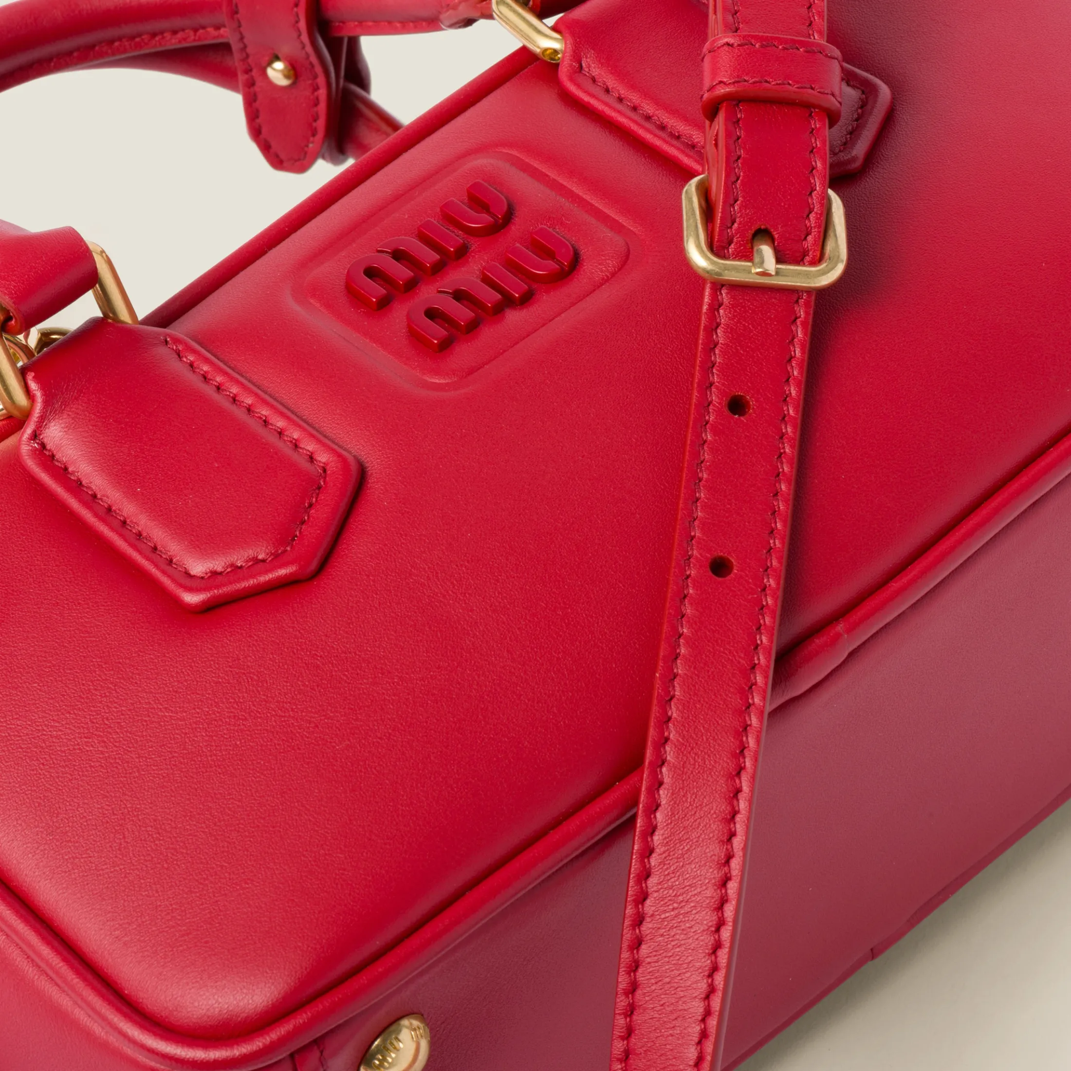 Red Arcadie Leather Bag | Miu Miu