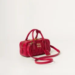 Red Arcadie Matelassé Nappa Leather Bag | Miu Miu
