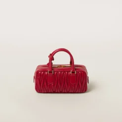 Red Arcadie Matelassé Nappa Leather Bag | Miu Miu