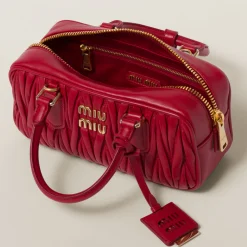 Red Arcadie Matelassé Nappa Leather Bag | Miu Miu