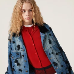 Red Cashmere Knit Cardigan | Miu Miu