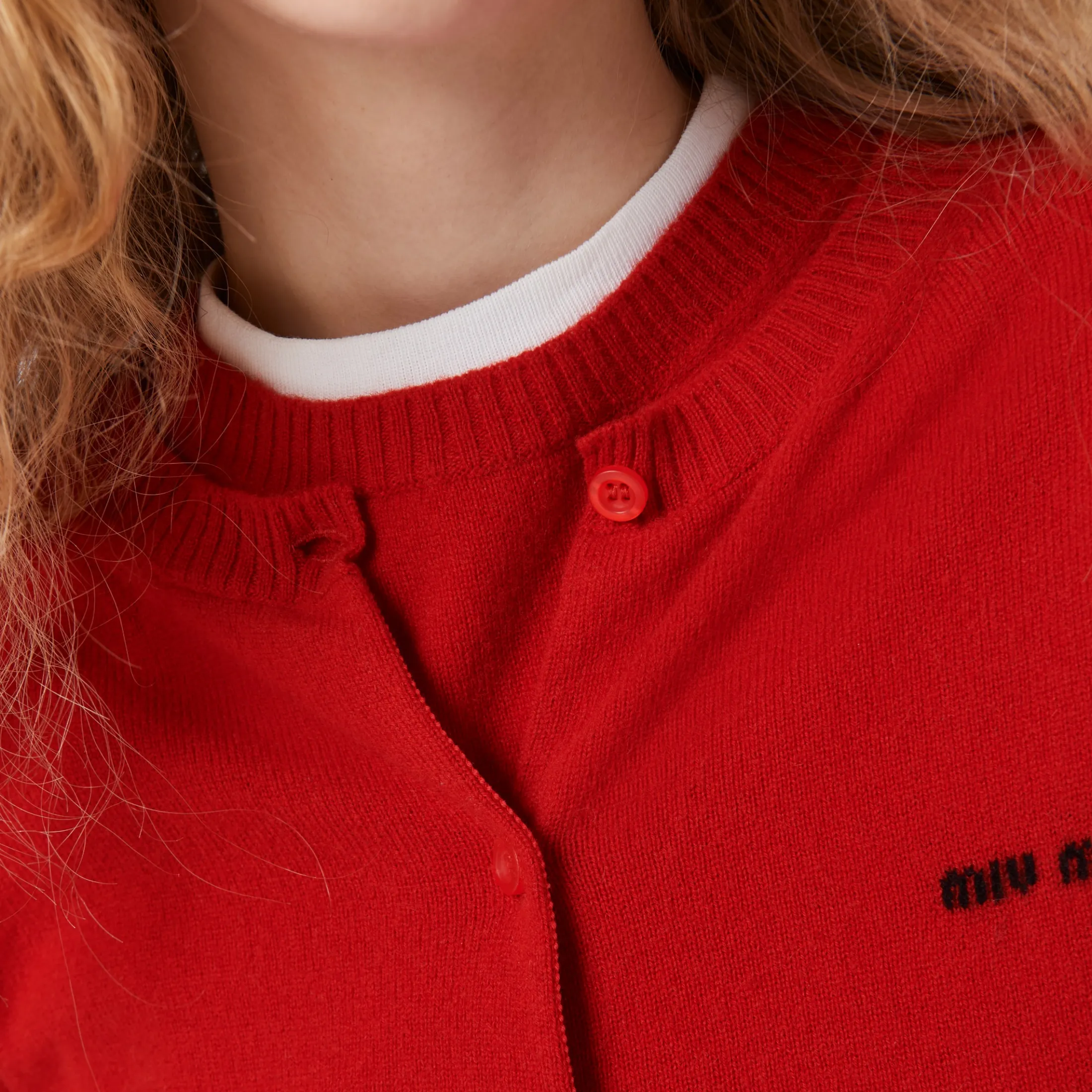 Red Cashmere Knit Cardigan | Miu Miu